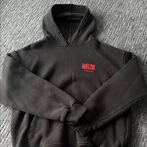 Black and red white fox hoodie